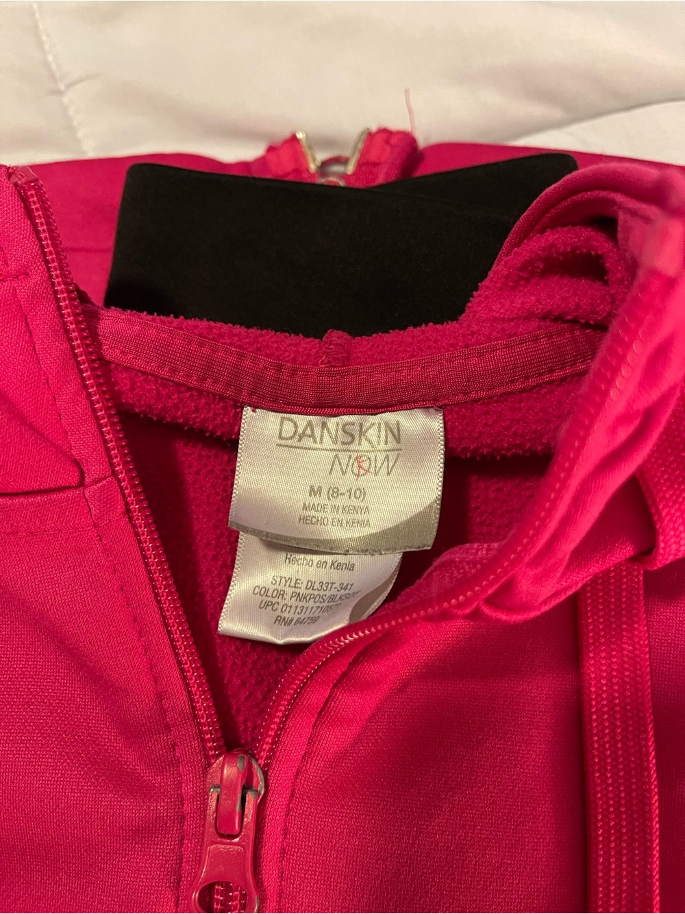 Danskin Now Bright Pink Full-Zip Hoodie